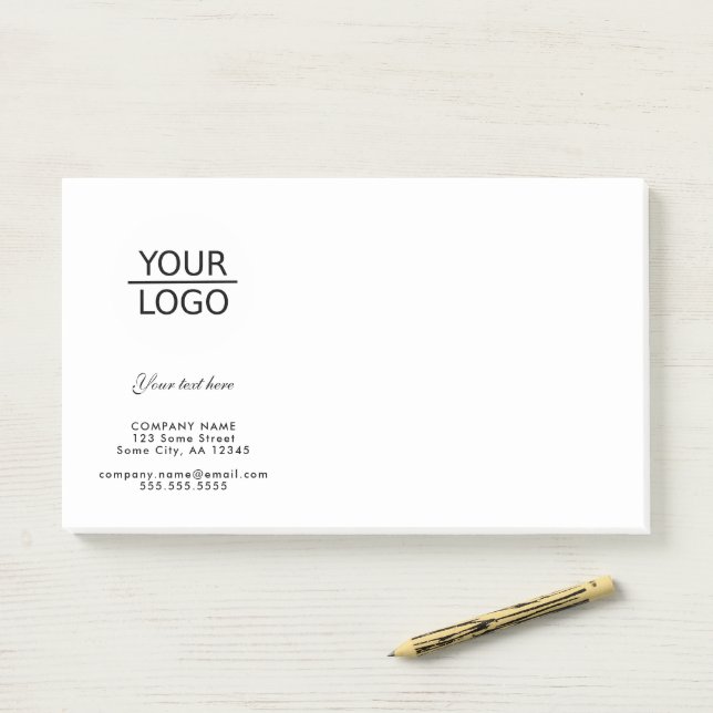 Add your Logo with Custom Text Promotion Post-it N Post-it Notes (On Desk)