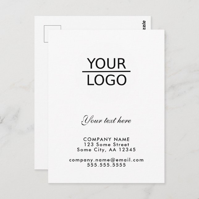 Add your Logo with Custom Text Promotion Postcard (Front/Back)