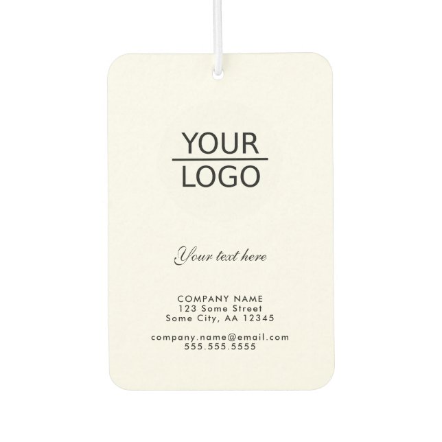 Add your Logo with Custom Text Promotional Air Freshener (Front)