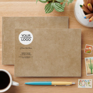 Add your Logo with Custom Text Rustic Promotional Envelope