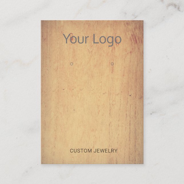 Add Your Logo Wood Earring Display Card (Front)