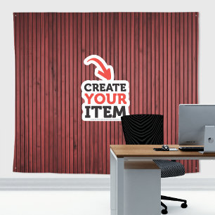 Add your logo Wood panels Zoom Backdrop Red Tapestry