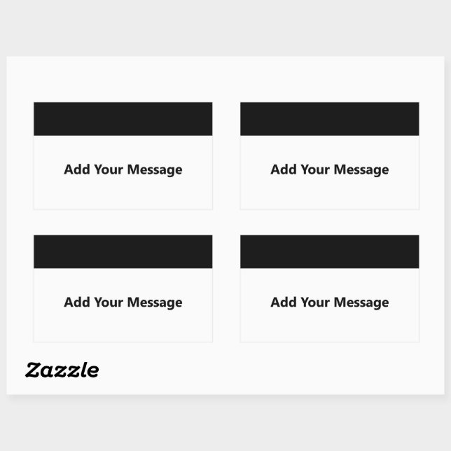 Add Your Message Black and White Text Template Sticker (Sheet)