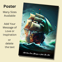Add Your Message, Sailing Ship in Storm at Sea