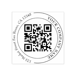 Add your MODERN BUSINESS LOGO ADDRESS QR CODE Rubber Stamp