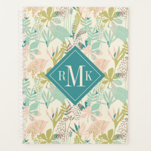 Add Your Monogram Modern Floral Pattern Planner