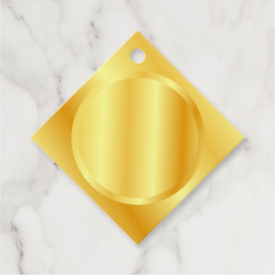 Add Your Monogram Text Faux Gold Metallic Look Favour Tags