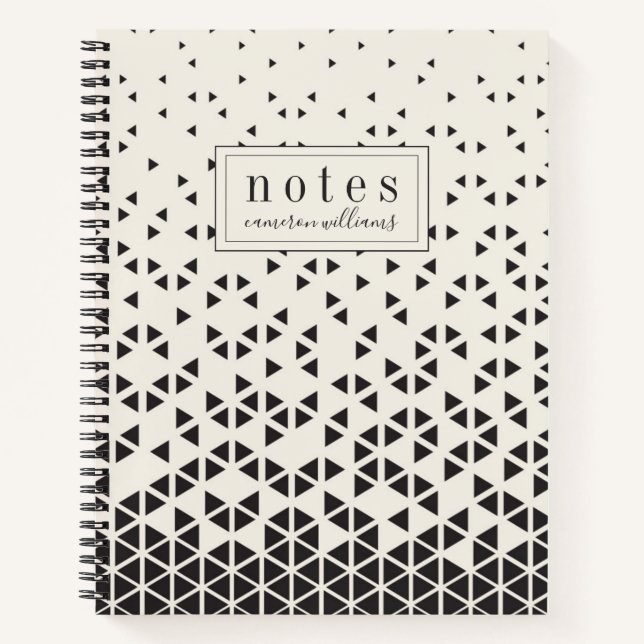 Add Your Name | Abstract Geometric Design Notebook (Front)