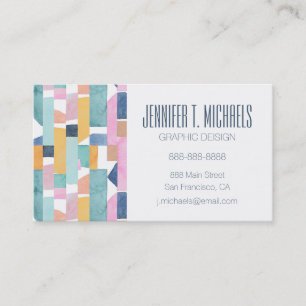 Add Your Name   Abstract Watercolor Shape Pattern Business Card