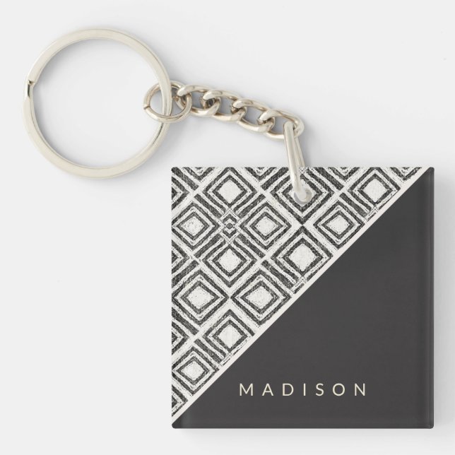 Add Your Name | African Wild Pattern Keychain (Front)