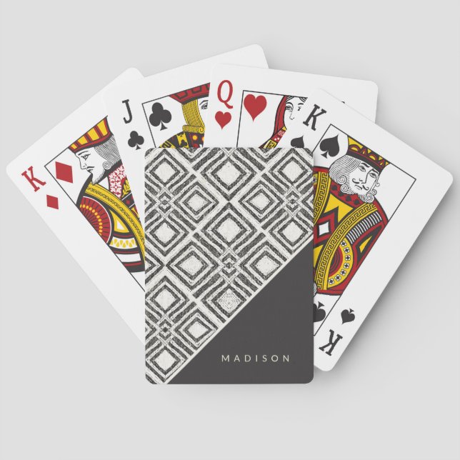 Add Your Name | African Wild Pattern Playing Cards (Back)