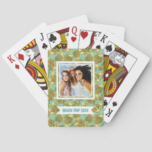 Add Your Name Anchor And Shells In Vintage Style Playing Cards