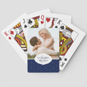 Add Your Name Anchor Polka Dots Pattern Playing Cards