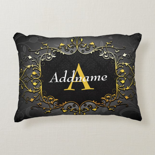 Add your name and initial accent pillow (Front)
