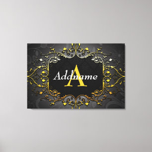Add your name and initial canvas print