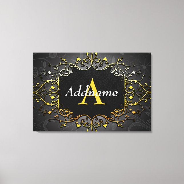 Add your name and initial canvas print (Front)