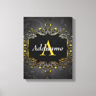 Add your name and initial canvas print