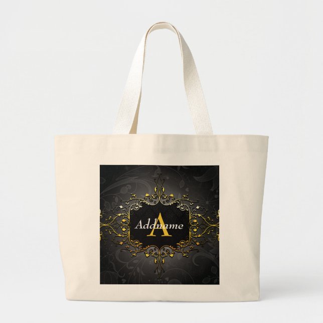 Add your name and initial large tote bag (Front)