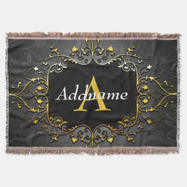 Add your name and initial throw blanket (Front)