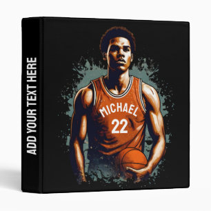 Add Your Name And Number basketball player Custom Binder