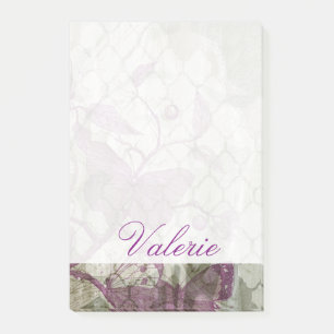 Add Your Name   Arabesque Butterflies III Post-it Notes