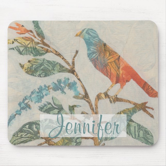 Add Your Name | Aviary Collage II Mouse Pad (Front)