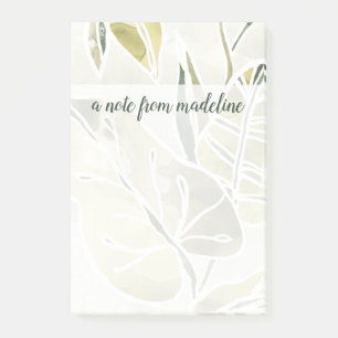 Add Your Name Batik Leaves Post-it Notes