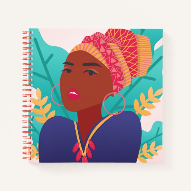 Add Your Name | Beautiful African Girl Notebook (Front)