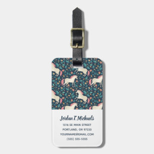 Add Your Name   Beautiful Magical Unicorn Pattern Luggage Tag