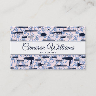 Add Your Name Beauty Care Blue Rose Pattern Business Card