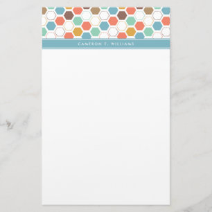 Add Your Name   Bee Hive Module Pattern Stationery