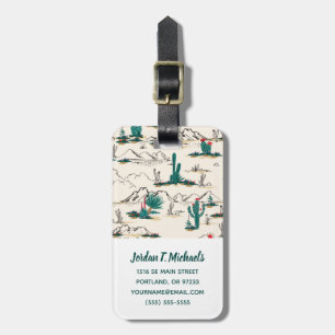 Add Your Name   Blooming Succulents Pattern Luggage Tag