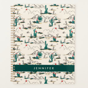 Add Your Name Blooming Succulents Pattern Planner