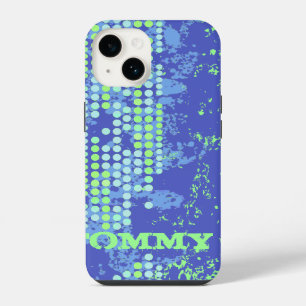 Add your name blue green surf style  iPhone 14 case