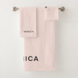Add Your Name | Blush Pink Bath Towel Set<br><div class="desc">Bath towels set with your name and monogram.</div>