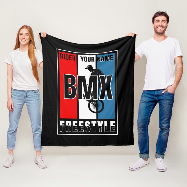 Add Your Name BMX Freestyle Rider  Hoodie Drawstri Fleece Blanket (In Situ)