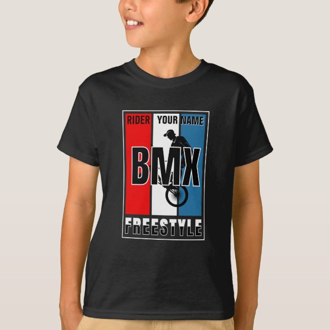 Add Your Name BMX Freestyle Rider  T-Shirt (Front)