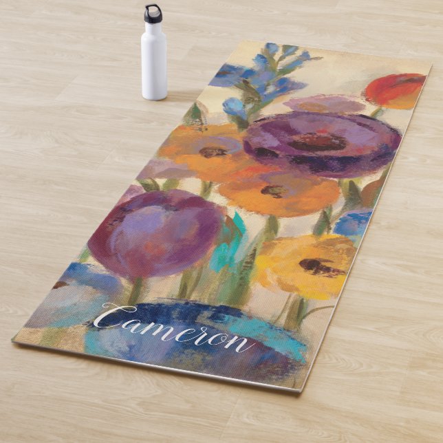 Add Your Name | Bouquet of Colourful Flowers Yoga Mat (In Situ)