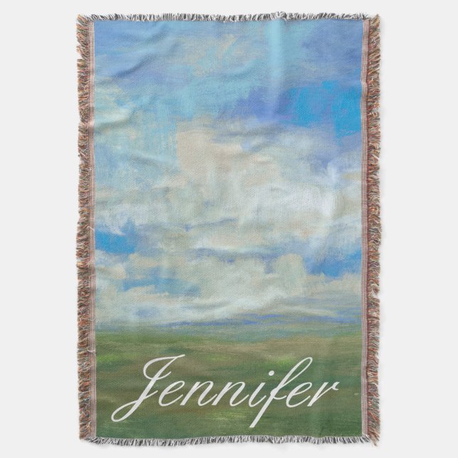 Add Your Name | Bright Day I Throw Blanket (Front Vertical)