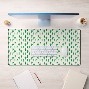 Add Your Name   Bright Green Cactus Pattern Desk Mat
