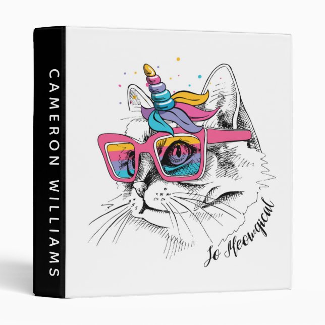 Add Your Name | Caticorn | So Meowgical Binder (Front/Spine)