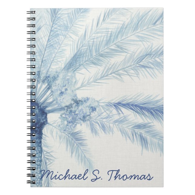 Add Your Name | Chambray Palms II Notebook (Front)