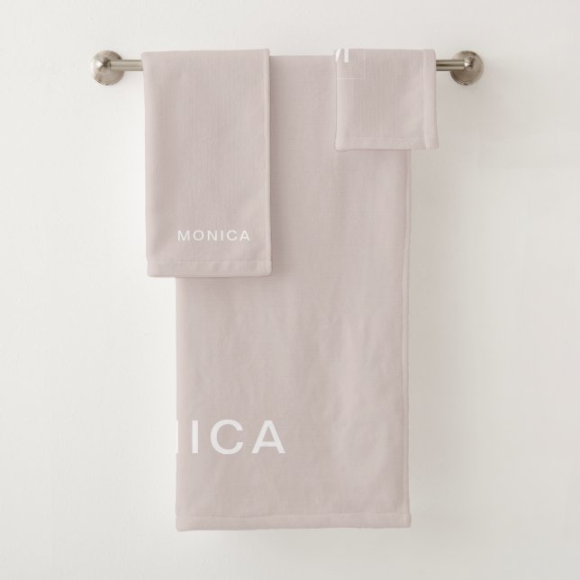 Add Your Name | Champagne Bath Towel Set (Insitu)