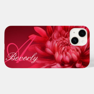 Add your name chrysanthemum red hue iphone case