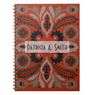Add Your Name   Cinnabar Suzani II Notebook