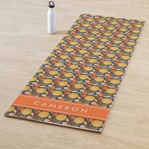 Add Your Name   Classic Retro Floral Pattern Yoga Mat