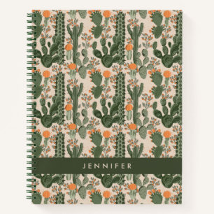 Add Your Name   Colourful Cactus Pattern Notebook