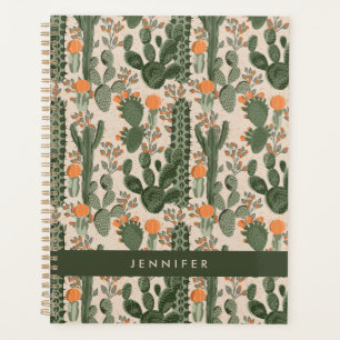 Add Your Name Colourful Cactus Pattern Planner