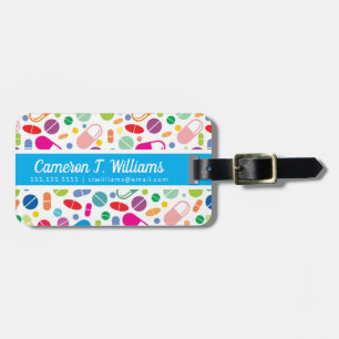 Add Your Name   Colourful Neon Drug Pattern Luggage Tag