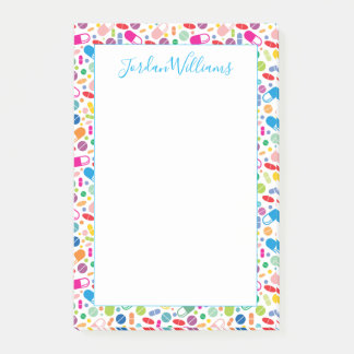 Add Your Name | Colourful Neon Drug Pattern Post-it Notes